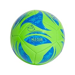 adidas MLS Club Soccer Ball, Green/Glory Blue/Solar
