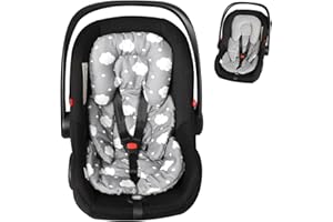 Boryokun Infant Carseat Insert 2-in-1 Reversible Cushion Carseat for Newborn, Breathable Minky Baby Car Seat Cushion for Carseats, Stroller, Swing, Bouncer (Grey)