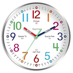 Roymnie Wall Clock for Kids Learning to Tell Time