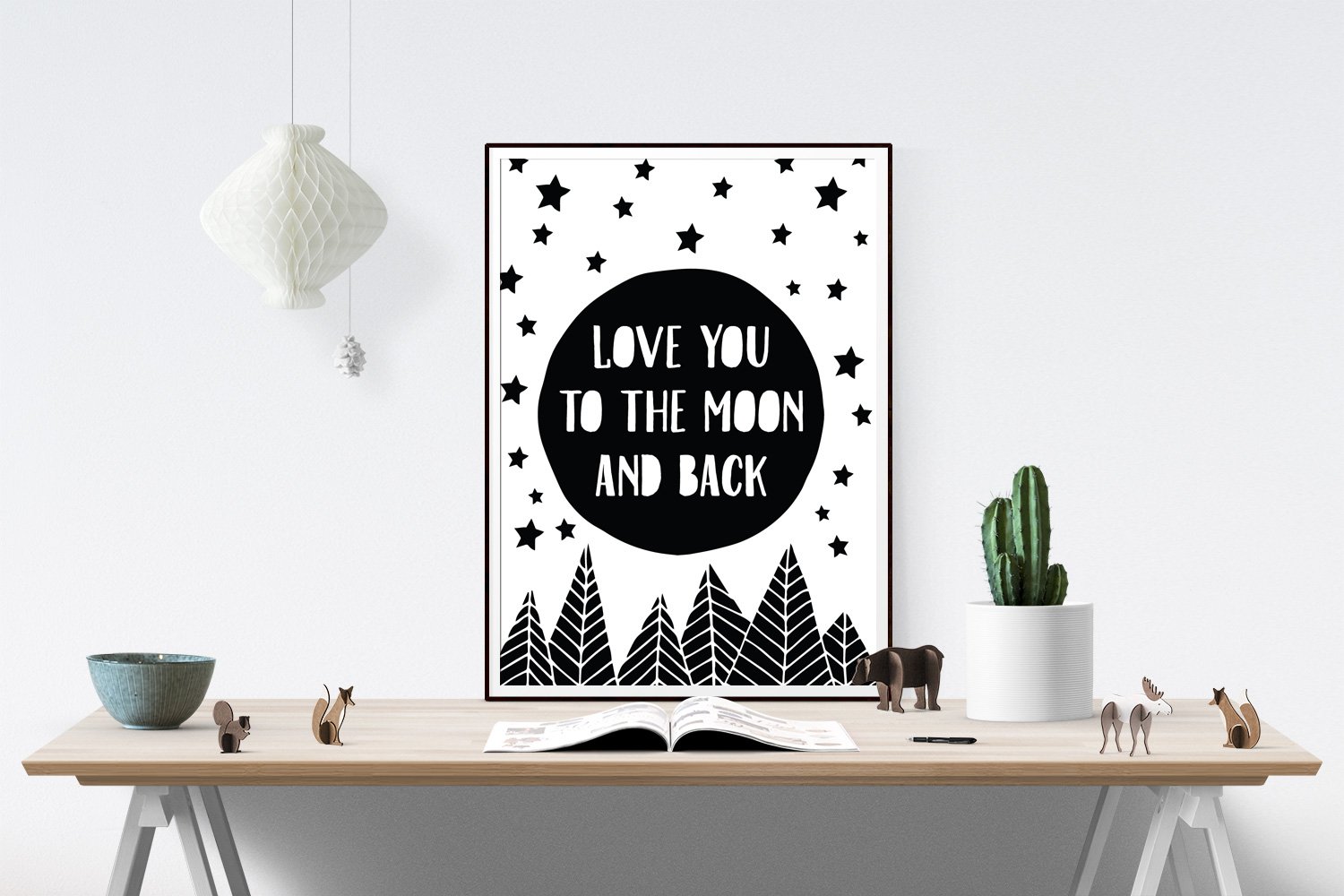 monochrome nursery prints