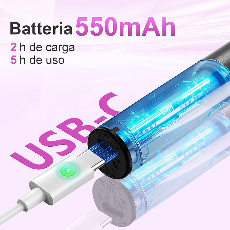 Torno para Uñas Profesional 35000 RPM USB, Set de Manicura 12 en 1