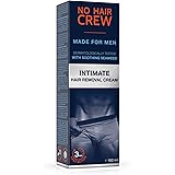 No Hair Crew Intimate/Private At Home Hair Removal Cream for Men - Painless, Flawless, Soothing Depilatory for Unwanted Coars
