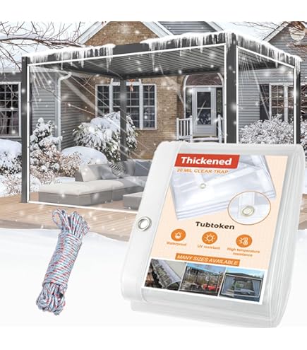 Aazon.co: BeGrit Clear Tarp Heavy Duty 6.5x20 FT Clear Waterproof