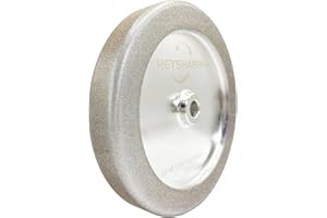 HEYSHARPEN 4 in 1 CBN Grinding Wheel 8 inch 80 Grit,1.25” Wide,5/8” Arbor,for Sharpening Woodturning Tools、High Speed Steel Tools (80 Grit)