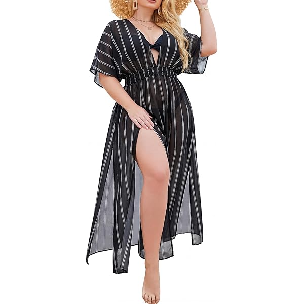 Fadalo Plus Size Spaghetti Strap Cover Up Beach Backless Wrap Long Dress  (Small, Light Grey) at Amazon Women's Clothing store