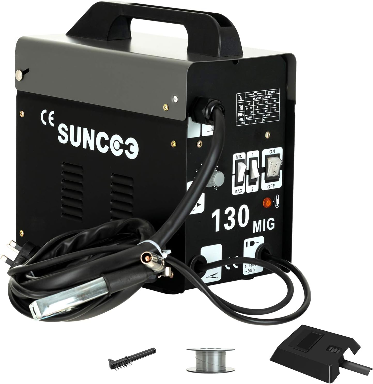 Tammible MIG 130 Welder Welding Machine 230V Flux Core Wire Automatic Feed Gasless Portable