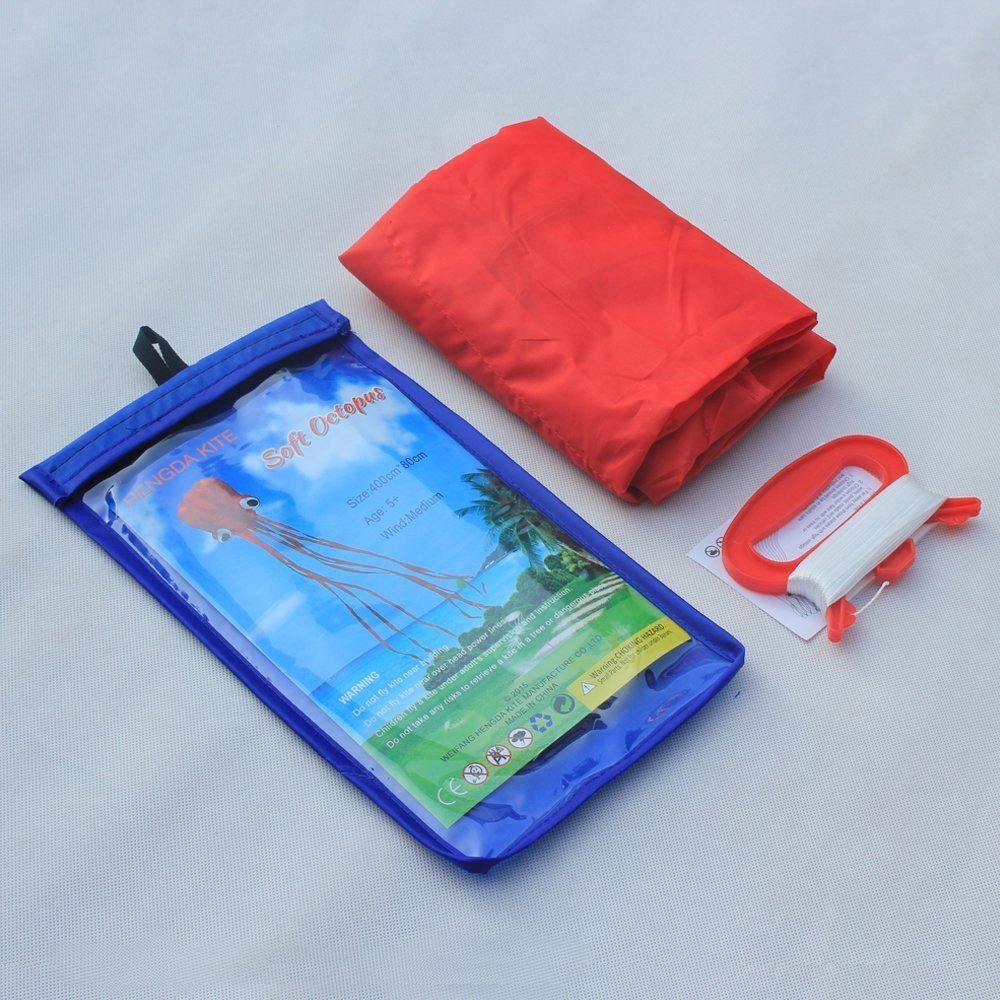 Hengda Kite Software Octopus Flyer Kite with Long Colorful Tail for Kids,Long,Large,for Kids and Adults,Easy to Fly