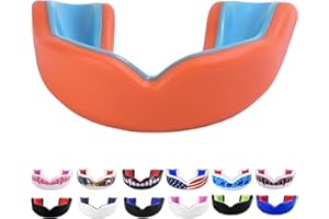 Oral Mart Sports Youth Mouth Guard for Kids (USA Flag & Fangs & 15 Best Colors to Choose from) - Youth Mouthguard Football, MMA, Karate, Flag Football, Rugby, Boxing, BJJ (/w Case) (Youth, Strapless)