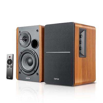Edifier R1280Ts Powered Bookshelf Speakers - 2.0 Stereo Active Near Field Monitors - Studio Monitor Speaker - 42 Watts RMS with Subwoofer Line Out - Wooden Enclosure