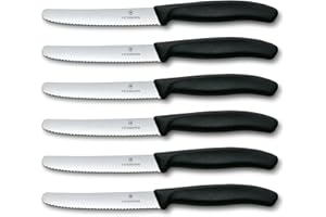 Victorinox Swiss Classic 6-Piece Steak Knife Set, 4-1/2-Inch Serrated Blades with Round Tip