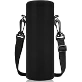 ToLuLu Water Bottle Carrier Bag Case, Insulated Neoprene Water Bottle Holder Pouch Cover 750ML 1000ML with Adjustable Shoulder Strap, for Stainless Steel/Glass/Plastic Bottles, Sport Energy Drinks
