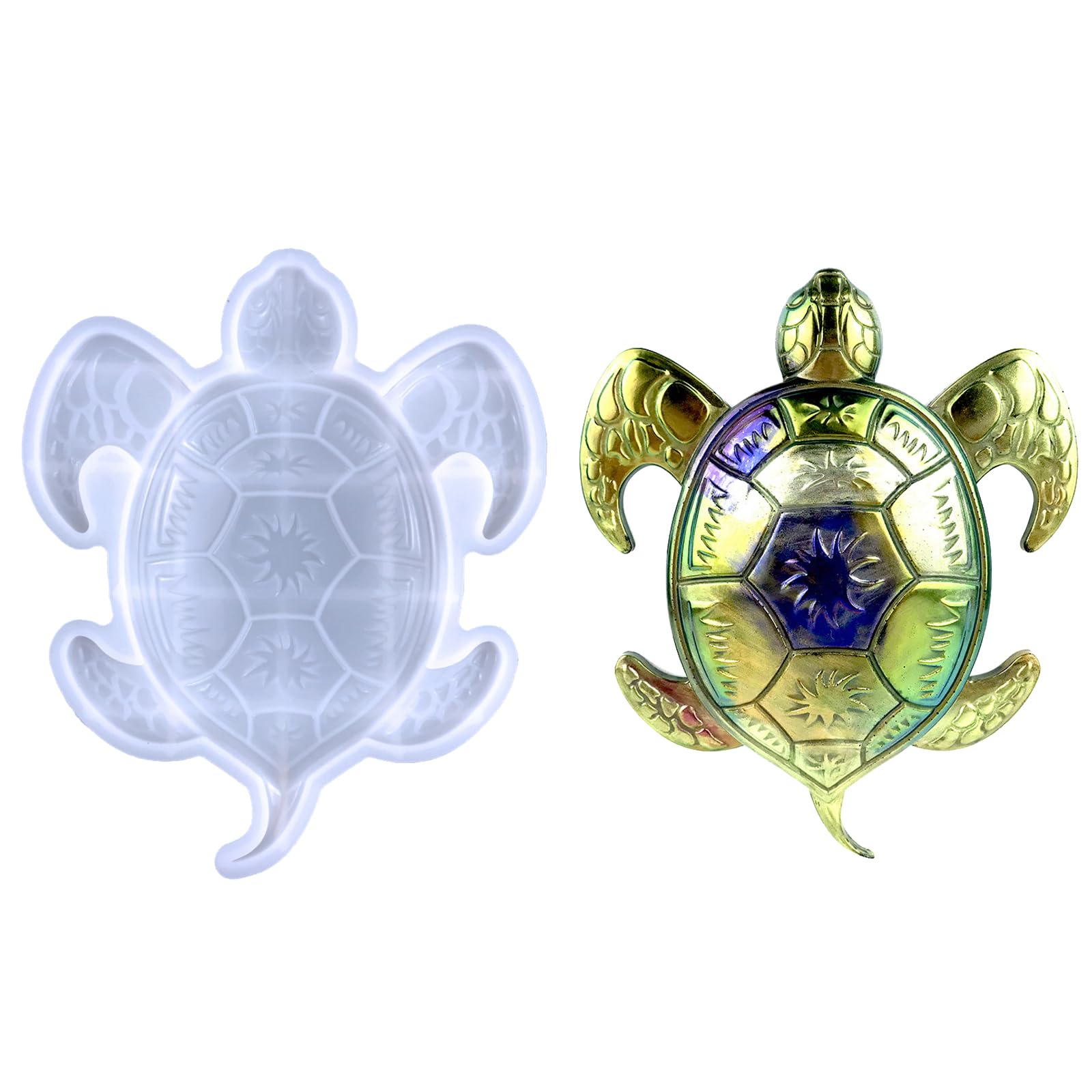 3D Sea Turtle Silicone Mold Animal Resin Mold Large Animal Statue Making Epoxy Mould DIY Craft Casting Mold for Gift Home Office Wall Hanging Decor