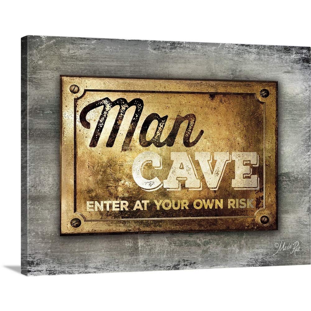 Man Cave Canvas Wall Art Print, 24"x18"x1.25" Posters & Prints