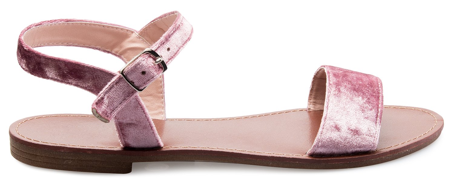 Olivia K Women's Strappy Slingback Open Toe Adjustable Leatherette Ankle Strap Flat Sandals- Casual, Everyday, Summer - Image 3
