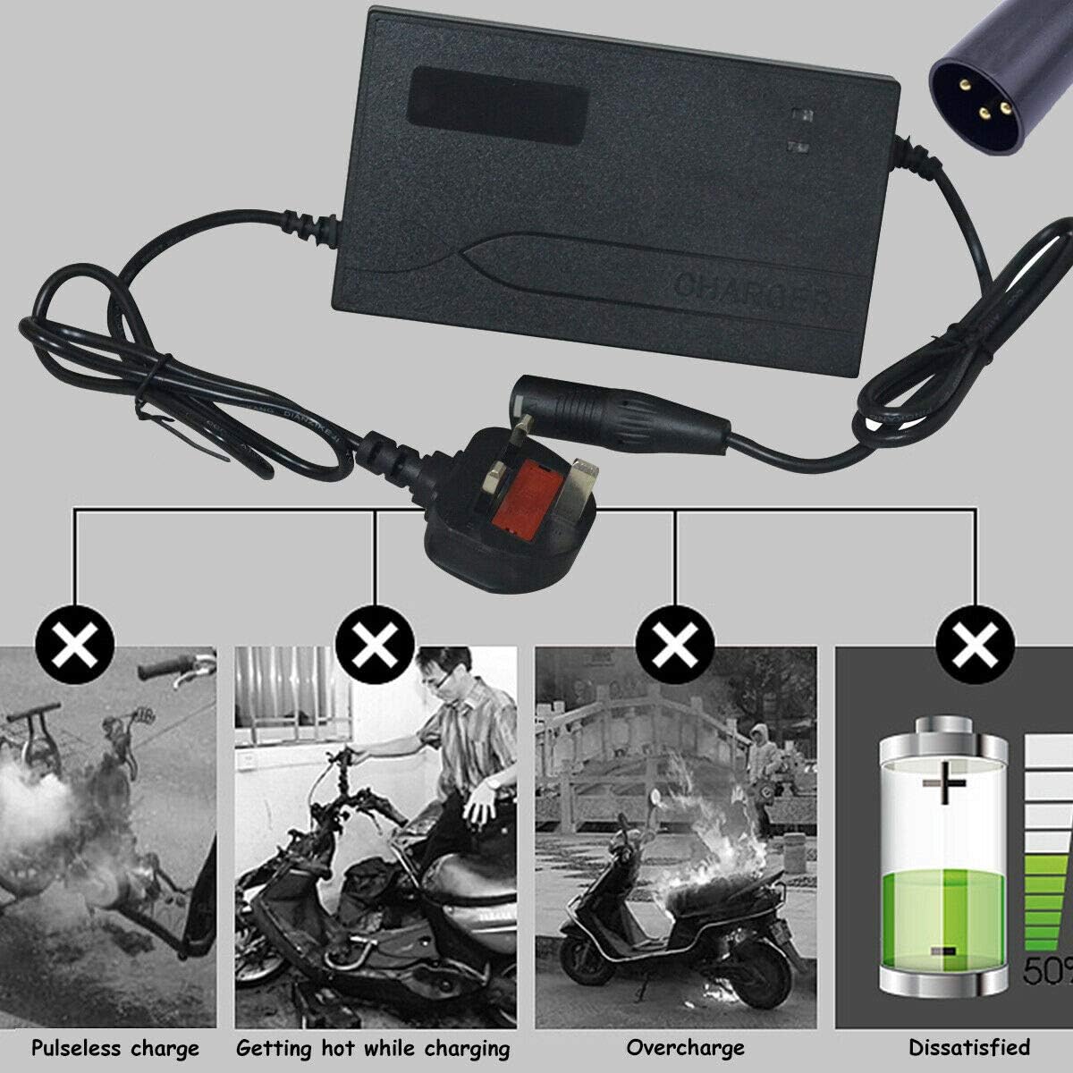 Riloer Car Battery Charger, Motorcycle Trickle Charger, 24v 2A 3A Battery Charger - Image 5