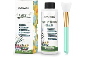 SEVENWELL Gloss Varnish for Acrylic Painting, Paint by Numbers Sealer, Acrylic Clear Coat, High Finish Non-Yellowing Anti-Crazing for Air Dry Clay Glaze
