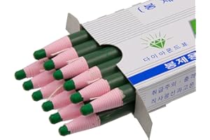 ULTIMA Diamond Peel-Off China Markers/Grease Pencils for Glass, Cellophane, Vinyl, Metal, Etc. (12 Pencils) (Green)