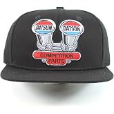 Datsun Competition Parts Baseball Cap - Snap Back - Flat Brim Black Hat