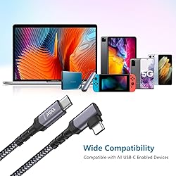 Besgoods USB C to USB C Cable 100W, 3ft 90 Degrees