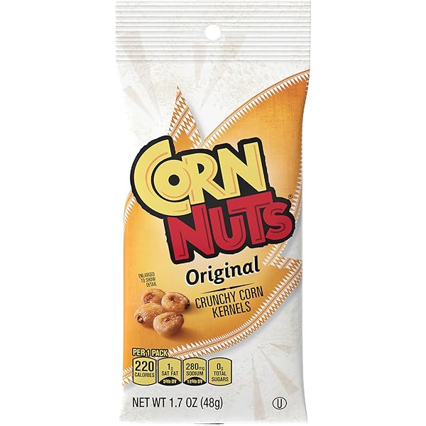 CORN NUTS ORIGINAL FLAVORED CORN KERNELS, CRUNCHY CORN SNACKS, SNACK BOX, VARIETY PACKS, FOOD FOR ADULTS, 1.7OZ. (PACK OF 18)