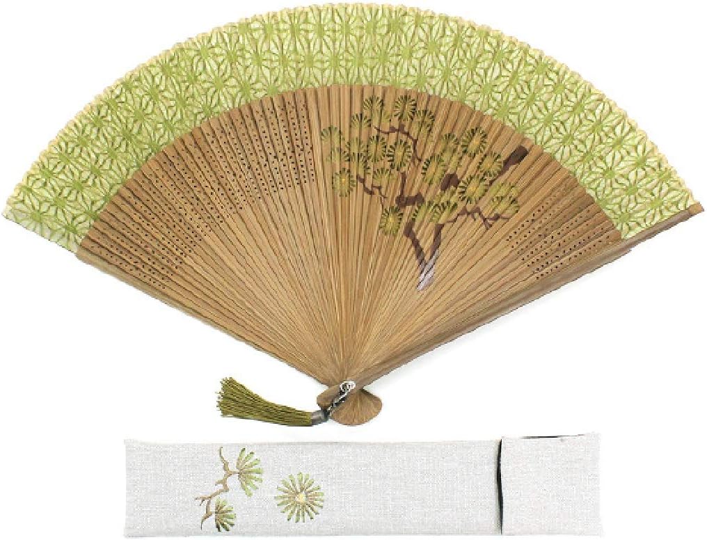 Amazon Co Jp 男性用扇子 六十間 福寿松 扇子袋セット 松 緑 ホーム キッチン