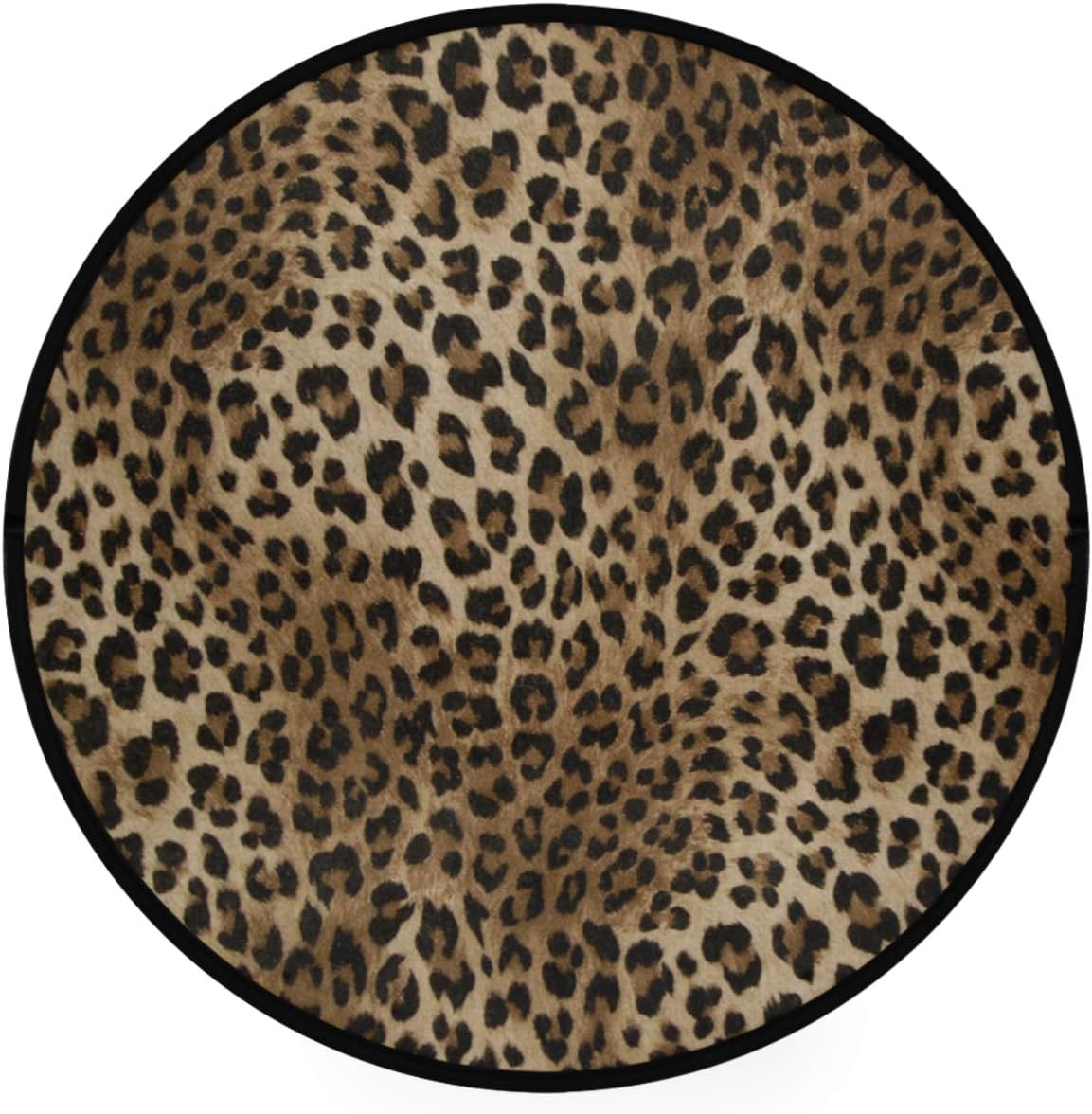 Sexy Leopard Print Doormat Wild Animals Snakeskin Zebra Pattern Round Floor Mat Washable Non-Slip Indoor Outdoor Area Rug for Bedroom Living Room Home Decor 36