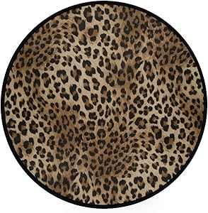 Sexy Leopard Print Doormat Wild Animals Snakeskin Zebra Pattern Round Floor Mat Washable Non-Slip Indoor Outdoor Area Rug for Bedroom Living Room Home Decor 36