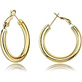 LKTKJDS 14K Gold Hoop Earrings for Women Gold Hoop Earrings Lightweight Chunky Hoop Earrings Hypoallergenic for Gifts.