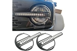 FSYHKJ Front Headlight Guards Cover Trim Protector for Ford Bronco 2021-2025 Exterior Headlamp Guard Kit Accessories (Matte B