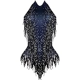 Youmeisha Tassel Rhinestone Sexy Latin Dance Bodysuit for Women Team Dance Performance Outfit Nightclub DS Stage Show Costume