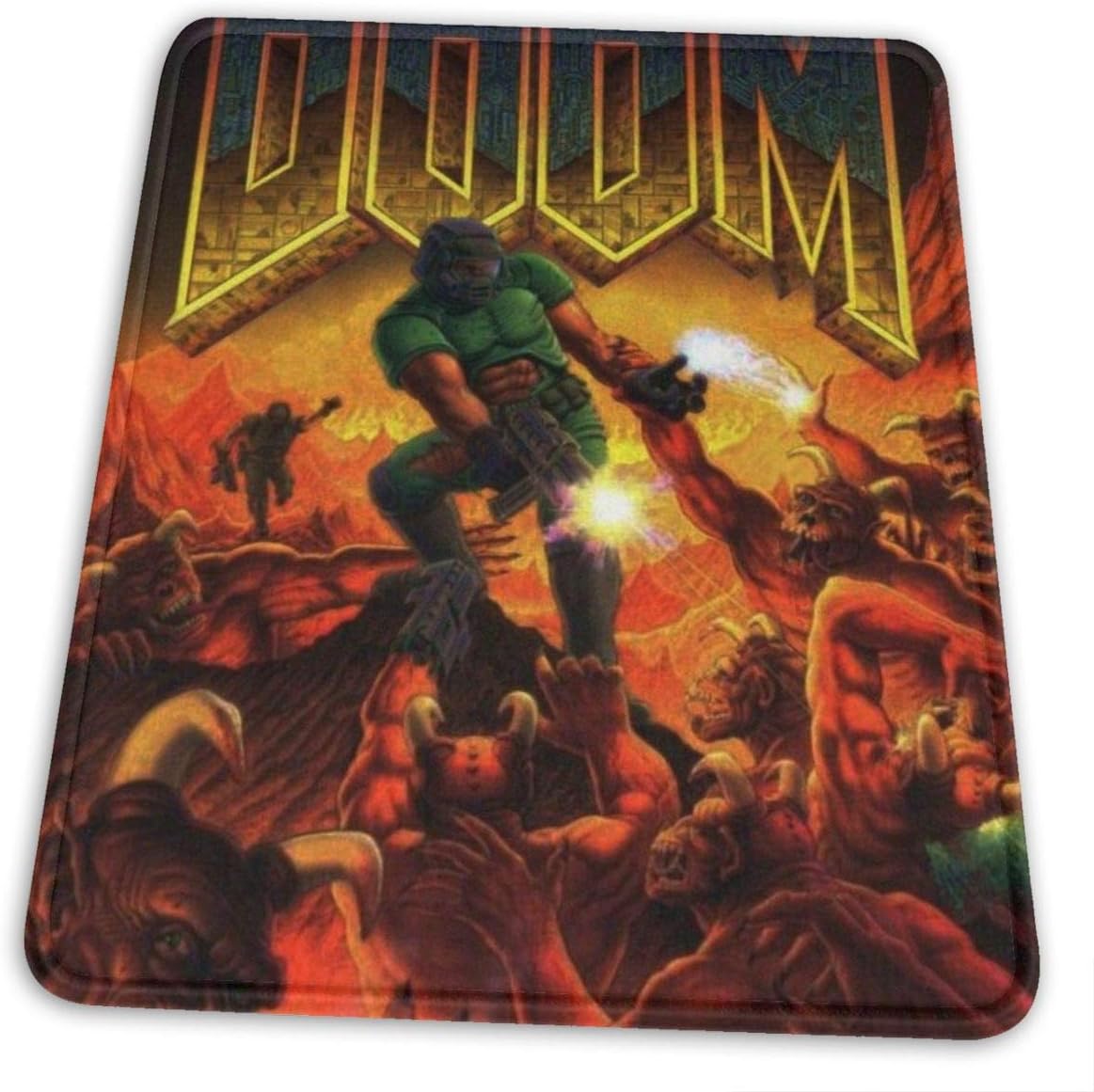 Doom Retro Video Game Cover Hemming The Mouse Pad 10 X 12 Inch Esports Office Study Computer