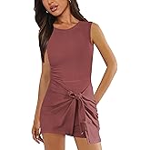 HYLLGUD Womens Sleeveless Workout Athletic Rompers Zipper Back Pocket Onesie Short Jumpsuits