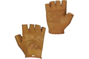 Royal Coalition Men's Leather Gloves Racing Fingerless Motorcycle Hand Black & Red Gloves W/Breathable Open Knuckle