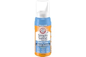 ARM & HAMMER Simply Saline Daily Care Nasal Mist, Drug-Free Non-Drowsy Saline Spray for Instant Nasal Congestion and Allergy Relief, Use as Often as Needed, Suitable to Use if Pregnant, 1.6 oz