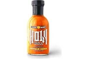 Blonde Beard's Buffalo Sauce - Holy Hell (Extra Hot) - Gourmet, Award Winning Sauce With Scotch Bonnet Peppers - Made With Real Butter - Great On Chicken Wings - Gluten Free, All Natural (12 fl oz)