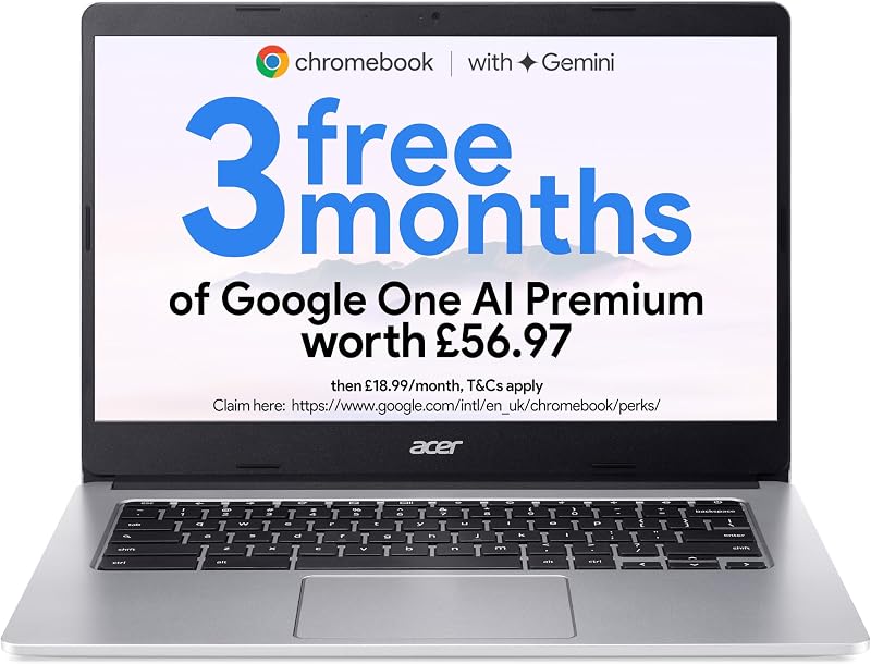 Acer Chromebook 314 CB314-2H MT8183 4GB 64GB eMMC 14in HD Chrome OS Silver
