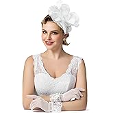 SWEETV Fascinators Hats for Women Tea Party Hat and Gloves Set for Kentucky Derby, Cocktail, Wedding, Fancy Dress Party