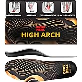 CRUVHEAL High Arch Support Inserts Men Women - Plantar Fasciitis - Comfort for Foot Pain Relief - Anti-Fatigue - Orthotic Shoe Insoles (M, Black)