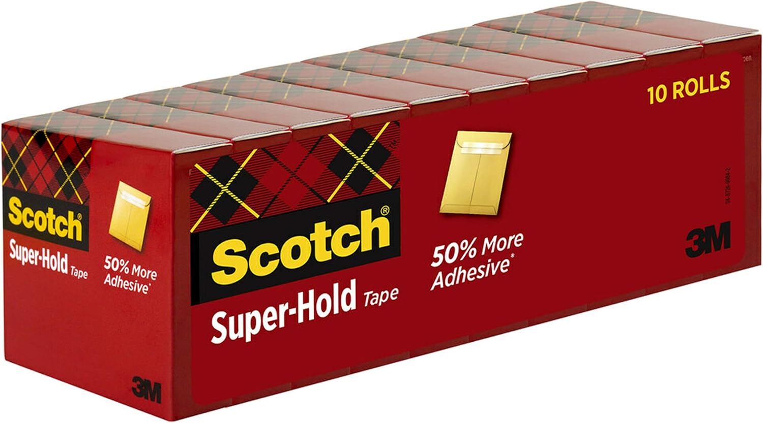 Scotch Super-Hold Tape, 10 Rolls, Transparent Finish, 50% More Adhesive, Trusted Favorite, 3/4 x 1000 Inches, Boxed (700K10) : Office Products