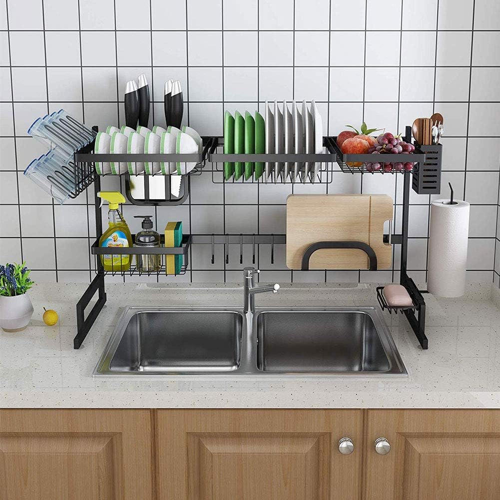 Amazon Com Over Sink Dish Drying Rack Space Saver Adjustable