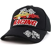 Trendy Apparel Shop Racing 3D Embroidered Flame Car Race Flag Baseball Cap