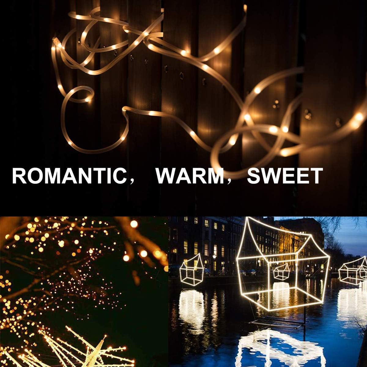 RcStarry 30M 300 LED Rope Lights, 8 Modes, Timer, Remtoe, Plug in Indoor Outdoor String Lights, Warm White - Image 5