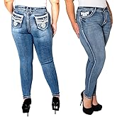Jack David Women's Plus Size Stretch mid Rise Denim Jeans Pants