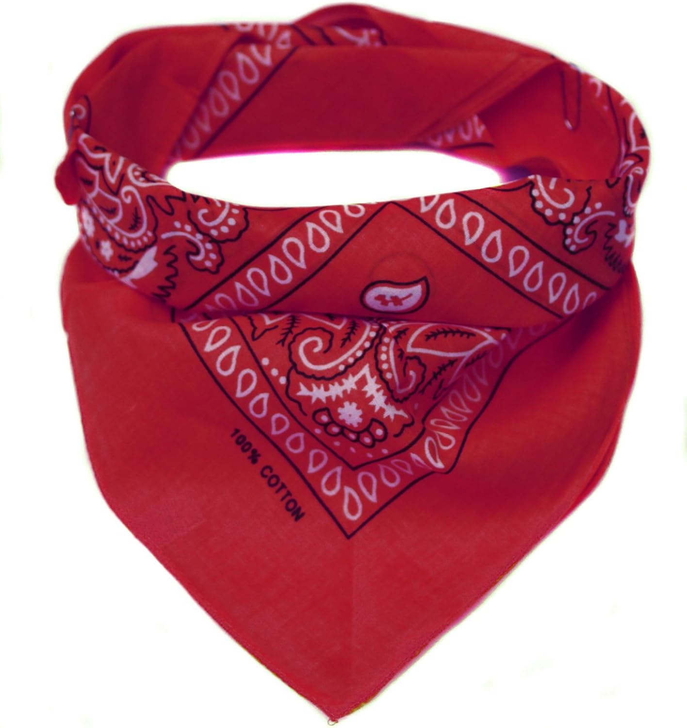 Bandana/Foulard Classica con Motivo "Paisley" Rossa, 100 cotone