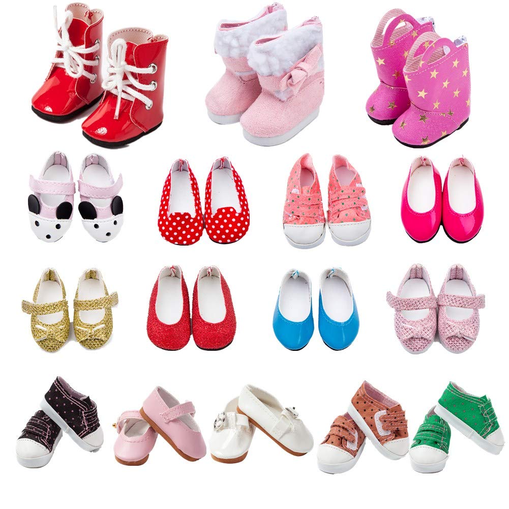 Photo 1 of 6 Pairs Doll Shoes Fits 14.5 Inch Doll American Wellie Wishers Dolls 100% Get Boots Doll Accessories