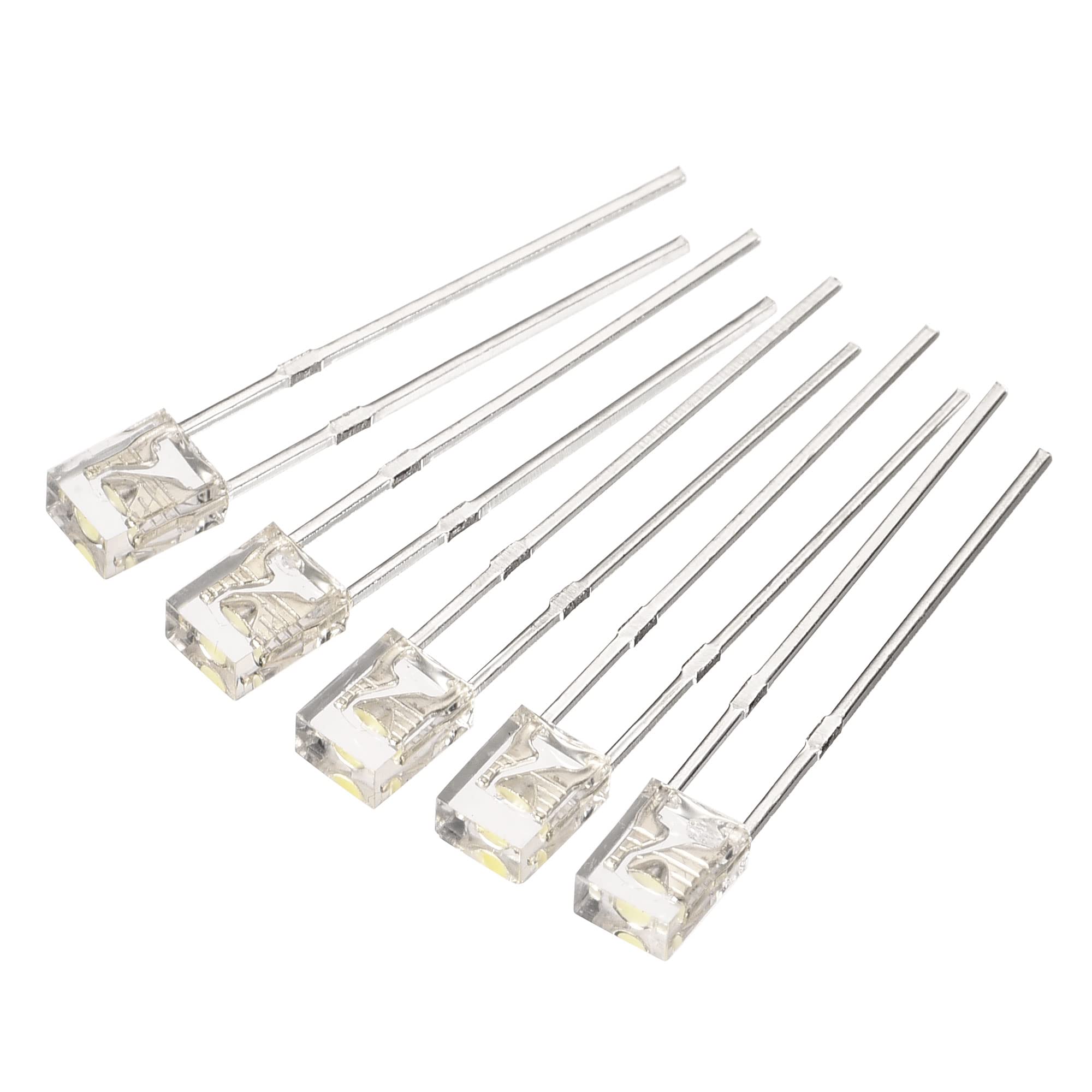 PATIKIL 2x3x4mm x LED Light Lamp Bulb, 200Pcs Rectangular Bright Clear Lighting Emitting Diode for Electronic Component Indicator, White