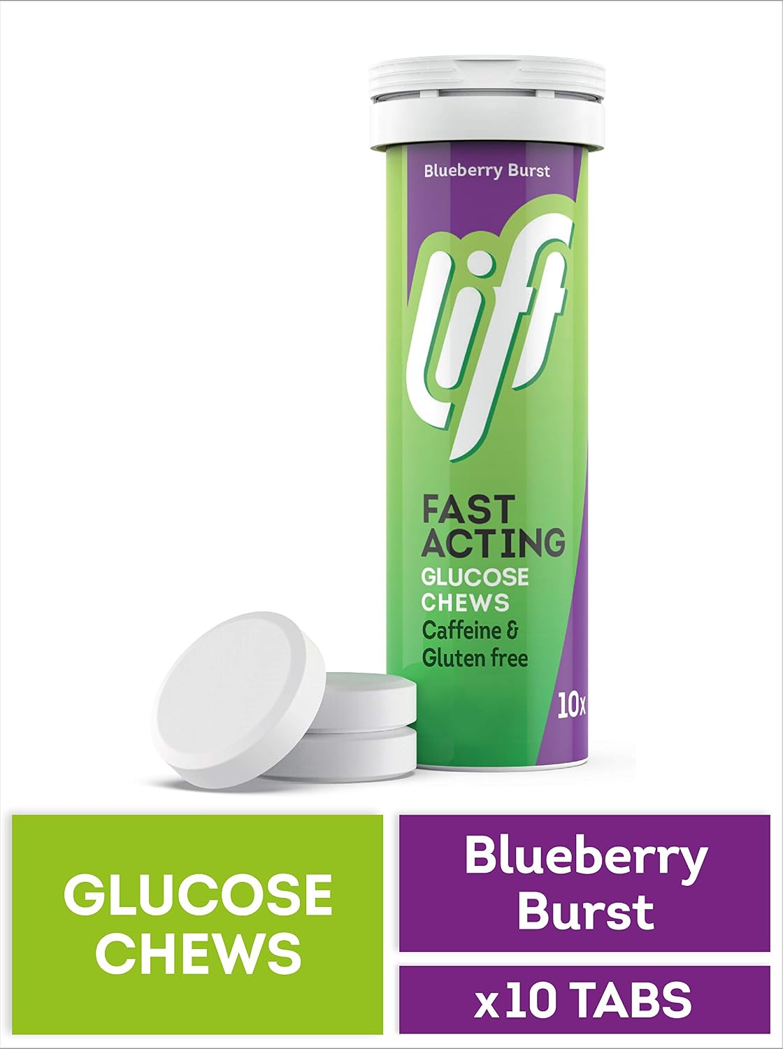 Lift Fast-Acting Glucose Chewable Energy Tablets, Mixed Berry, 6 Pack of 10-Tablet Tubes, 10 Count (Pack of 6) - Image 3