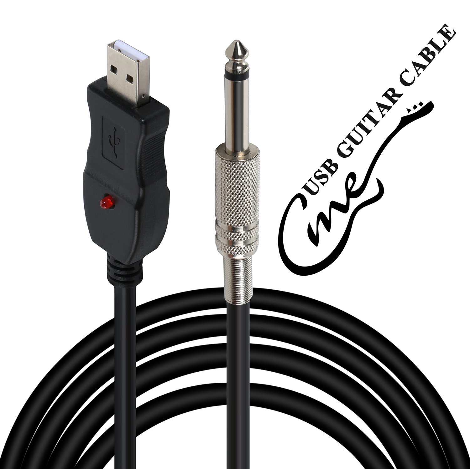 Loopelectronic USB Recording Cable for Connecting Guitar or Bass to PC with Adapter Converter Connection Interface USB to 6.5mm Jack - 3m