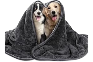 Nobleza Waterproof Dog Blanket, 50" × 60" Reversible Super Soft Warm Fluffy Sherpa Fleece Dog Couch Bed Protector, Urine Proof Washable Outdoor Pet Blanket for Small Medium Large Dogs & Cats, Grey