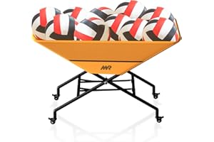 MR Collapsible Volleyball Wheeled Cart, Portable Hammock Ball Cart, Volleyball Cart with Wheels, Rolling Volleyball Basket Ba
